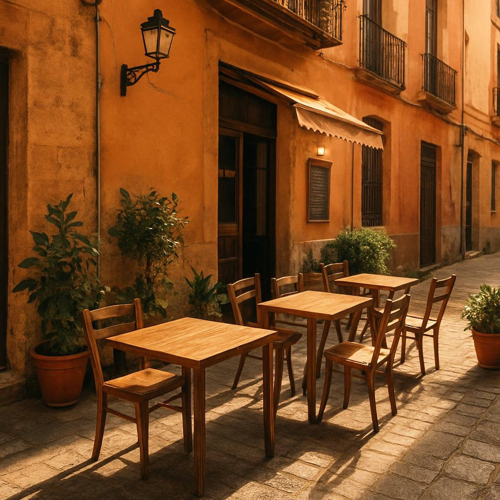 Terraza de El Templaet lista para recibir comensales